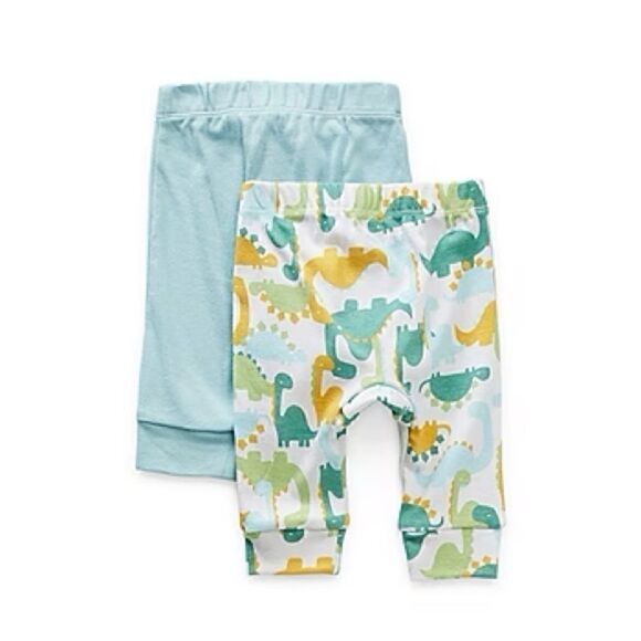 Okie Dokie Baby Boys 2-Pc Cuffed Pull-On Pants Set – NWT, Sizes 3M, 12M & 18M - Picture 2 of 4